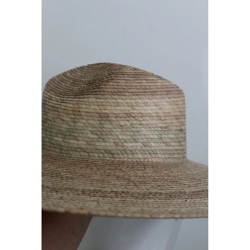 Scala Handmade Mexican Palm Straw Sun Hat Tan Wide Brim Rancher One Size O/S